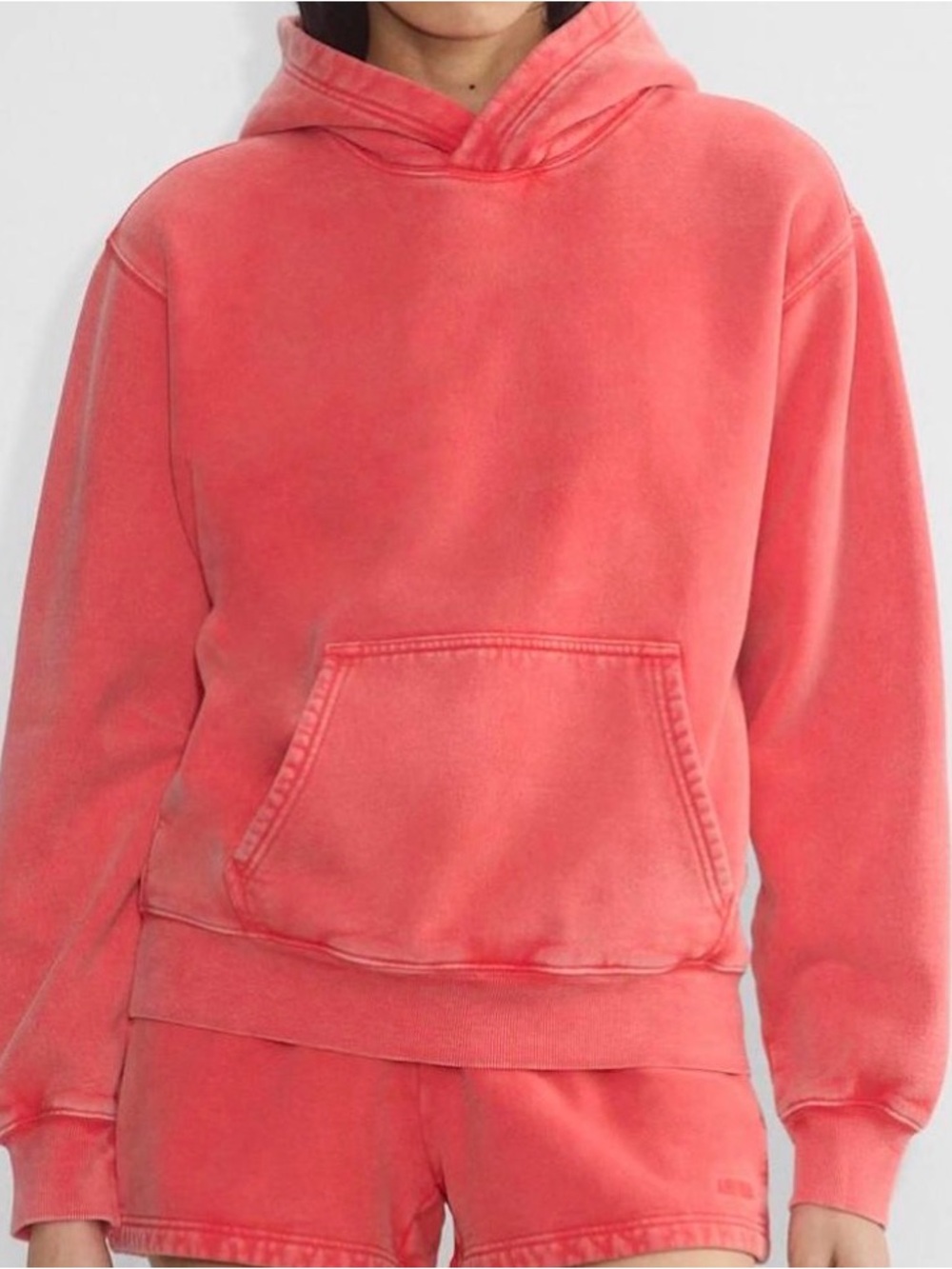 Aritzia Faded Sun-faded Cherry Red Sweatfleece Perfect Hoodie AMAZING CONDITION